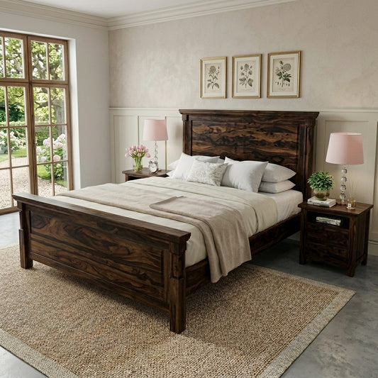 Nantes Solid Wood King Size Bed