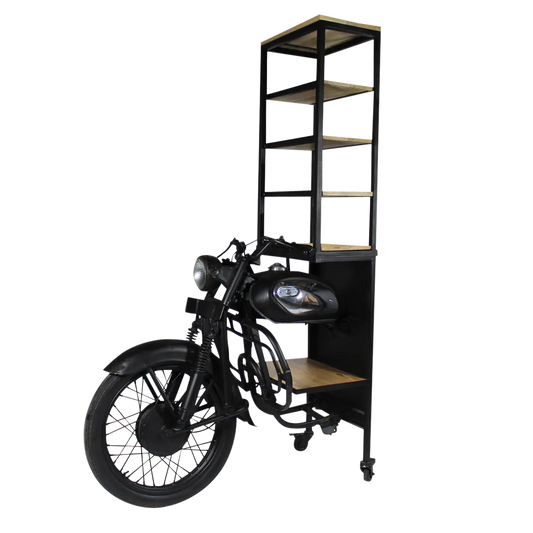 Priti Tata Black Metal Motorcycle Front Shelf