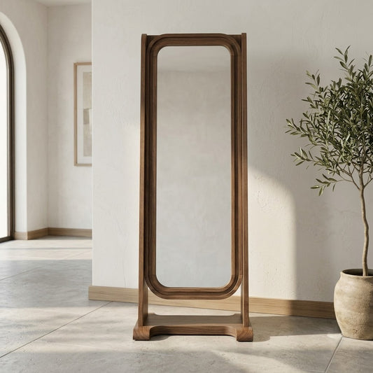 PRITI Dark Walnut Sheesham Wood Full Body Mirror