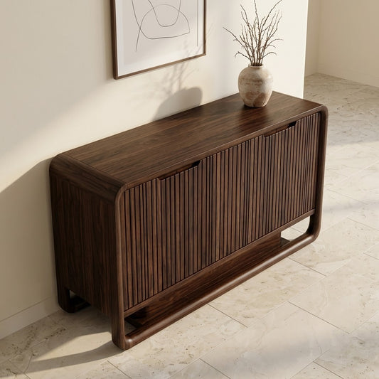PRITI Premium Wooden Sideboard and Cabinet (Fluted Panel Design)