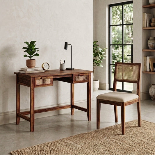 PRITI Sheesham Wood Computer, Study & Writing Table with Chair for Kids & Adults
