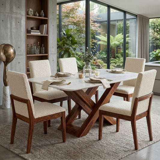 PRITI Solid Wood Dining Table Set for Dining Room