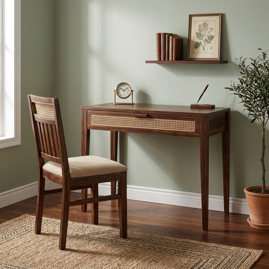 PRITI Wooden Home Office Desk with Chair
