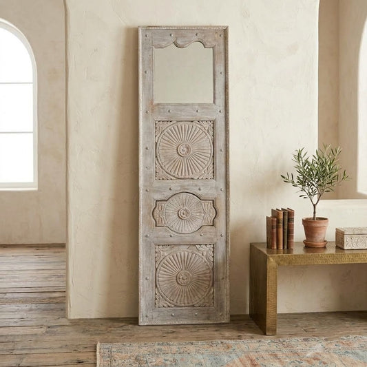 PRITI Wooden Long Frame Mirror for Home
