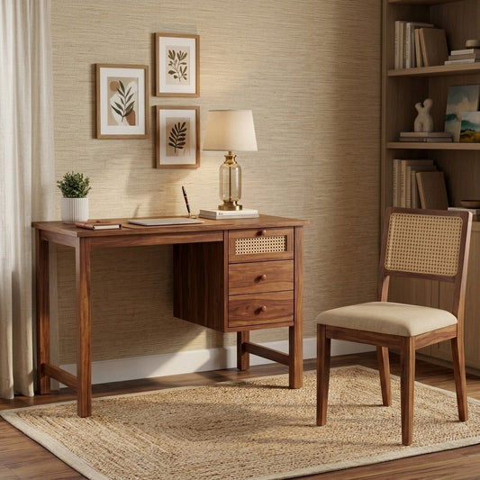 PRITI Wooden Study Table for Students with Matching Chair