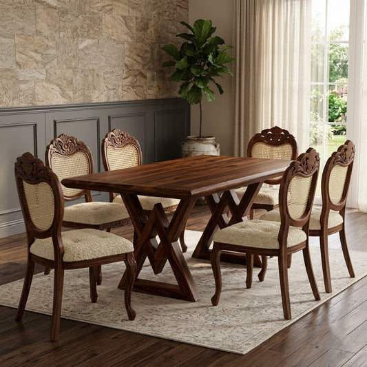 Rectangular Sheesham Wood Dining Furniture for Six