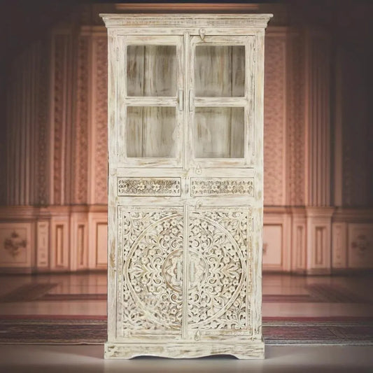 Goose Hand-Carved Wooden Showcase