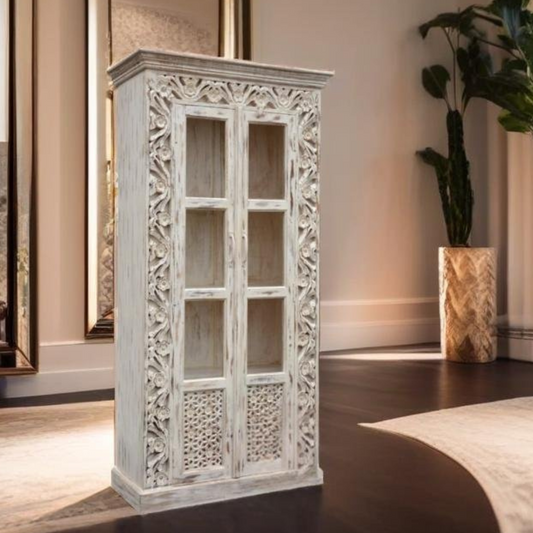 Oriental Carved Display Cabinet