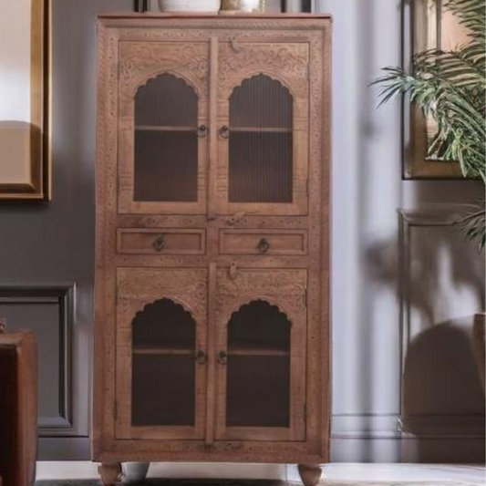 Eagle Wooden Carved Vintage Display Cabinet