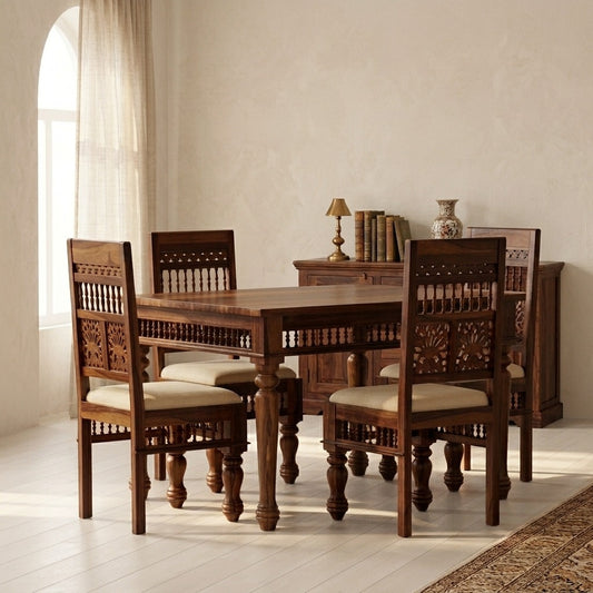 Priti Sheesham Wood dining table set