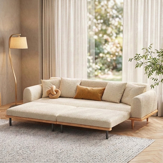 PRITI Solid Wood Sofa Cum Bed for Living Room & Premium Upholstery