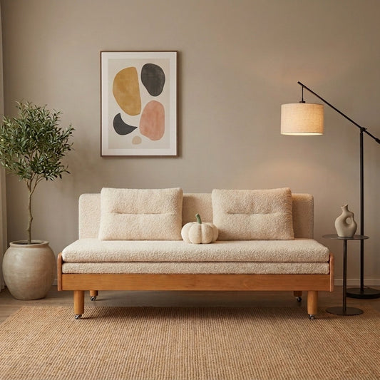 PRITI Pull Out Solid Wood Sofa Cum Bed