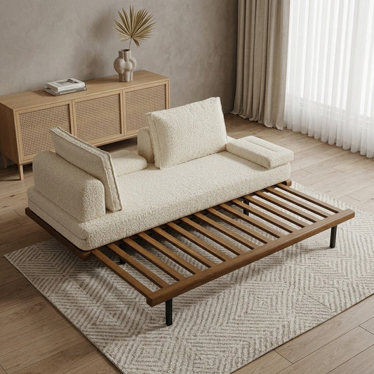 PRITI Solid Wood Sofa Cum Bed for Living Room