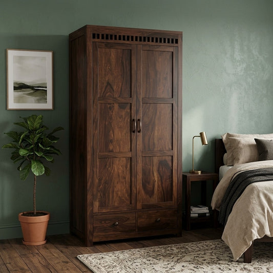 PRITI 2 door sheesham wood wardrobe