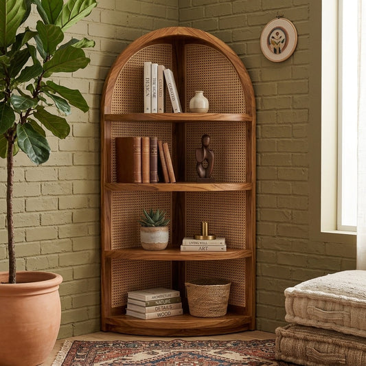 PRITI Sheesham Wood Ladder Book Shelf (Honey Finish)