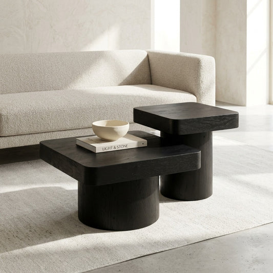 PRITI Mango Wood Coffee Table Set of 2