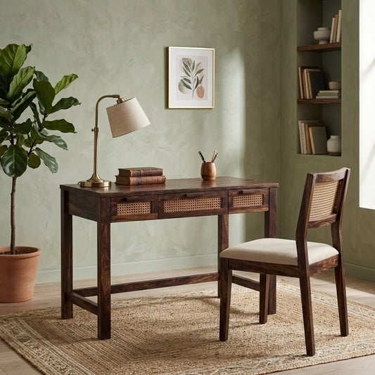 PRITI Sheesham Wood Study Table and Chair Set for Students | Kids | Adults