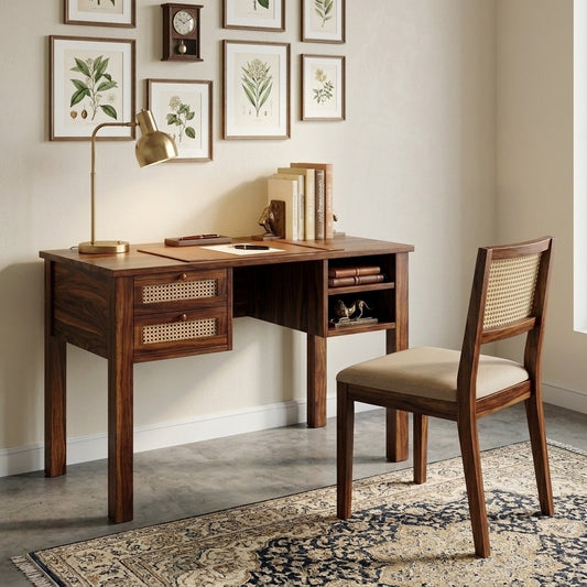 PRITI Sheesham Wood Study Table and Chair Set for Students | Kids | Adults