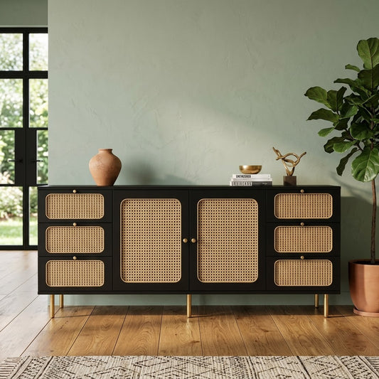 PRITI Wooden 70" Crockery Cabinet