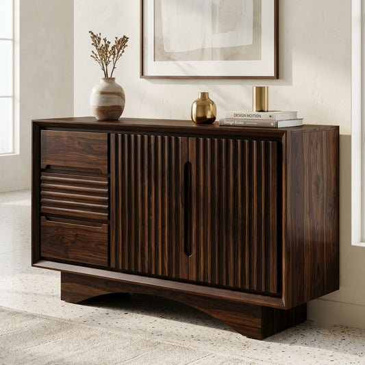 PRITI Solid Sheesham Wood Sideboard for Modern Homes