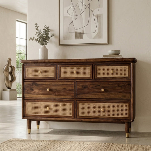 PRITI Solid Sheesham Wood Chest Of Drawers for Living Room | Bedroom