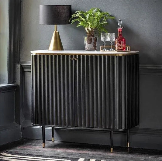 Flute Marble Drinks Cabinet