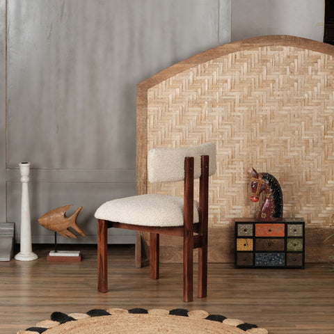 Rebecca Solid Wood Boucle Chair (Set of 2)