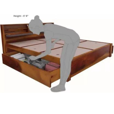 PRITI :Grenoble Solid Wood Queen Storage Bed