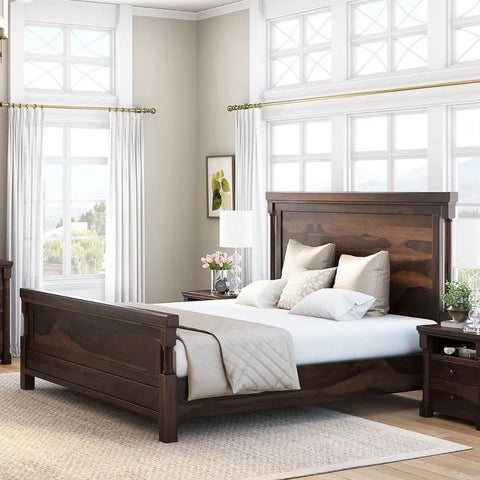 Nantes Solid Wood King Size Bed