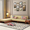 Priti : Valencia L-Shaped Wooden Sofa with Side Storage Drawer