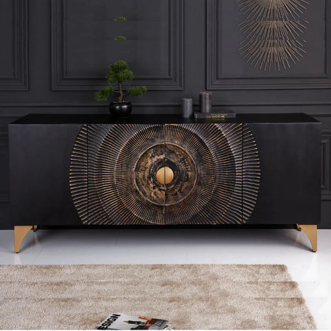 Golden Sunset 4 Door Wooden Sideboard