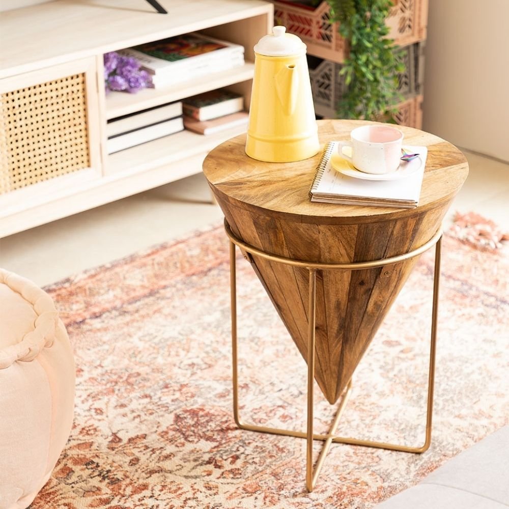 Auxiliary Wooden Coffee Table Conical