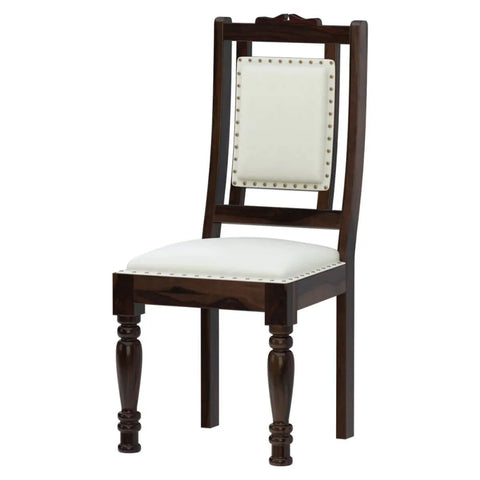 PRITI : Salem Brass Inlay Rustic Solid Wood Dining Table Chair Set