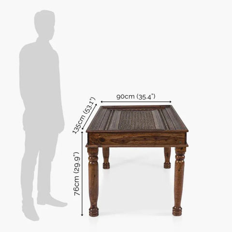 PRITI : Verona Antique Brass Solid Wood Brass Dining Table set