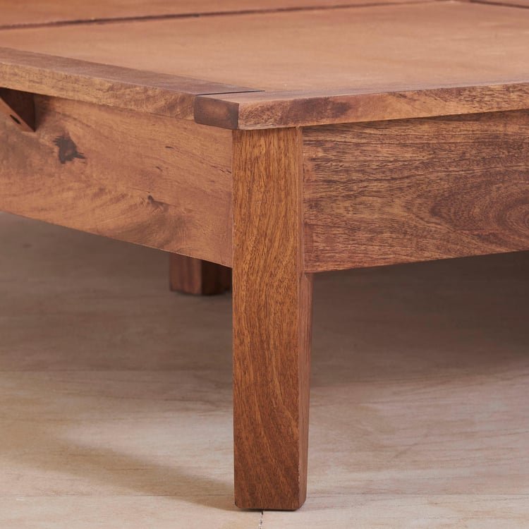 PRITI Cane Connection Wooden Queen Bed - Brown