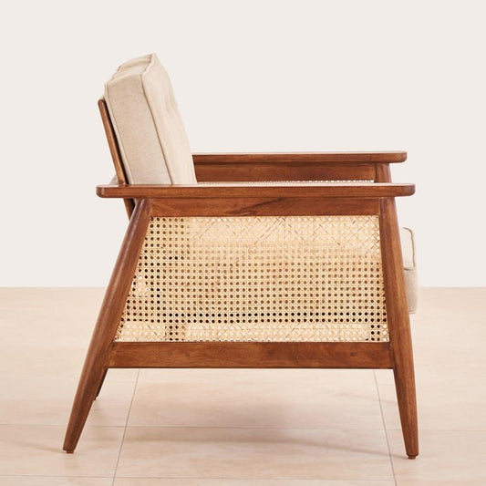 PRITI Cane Connection Fabric Chair