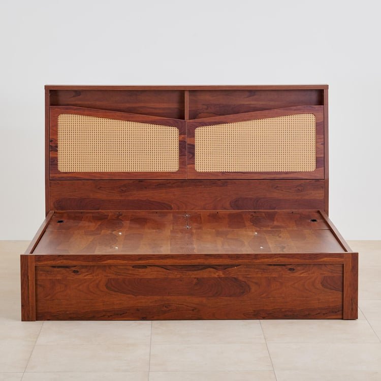 PRITI King Bed with Hydraulic Storage - Brown