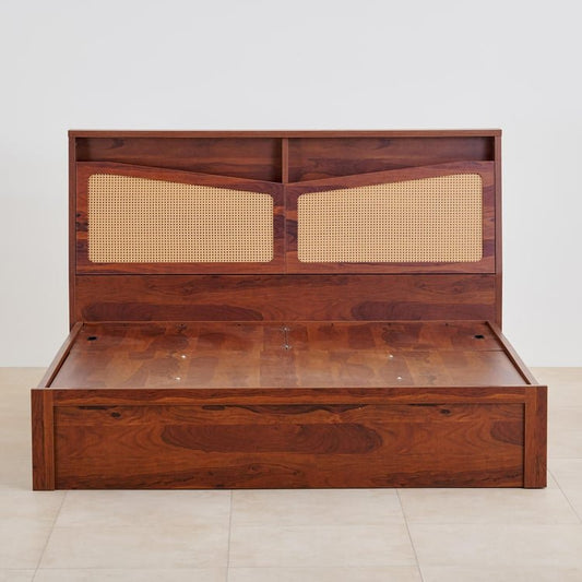 PRITI King Bed with Hydraulic Storage - Brown