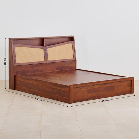 PRITI King Bed with Hydraulic Storage - Brown