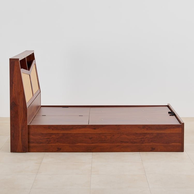 PRITI King Bed with Hydraulic Storage - Brown