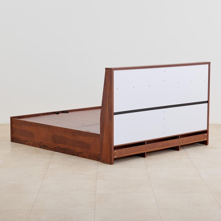 PRITI King Bed with Hydraulic Storage - Brown