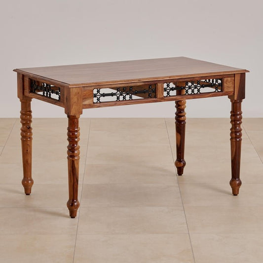 PRITI 4-Seater Dining Set with Chairs and Bench - Brown