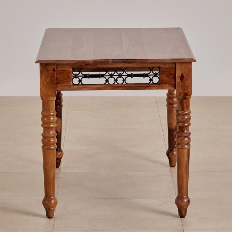 PRITI Wooden 4-Seater Dining Set with Chairs - Brown