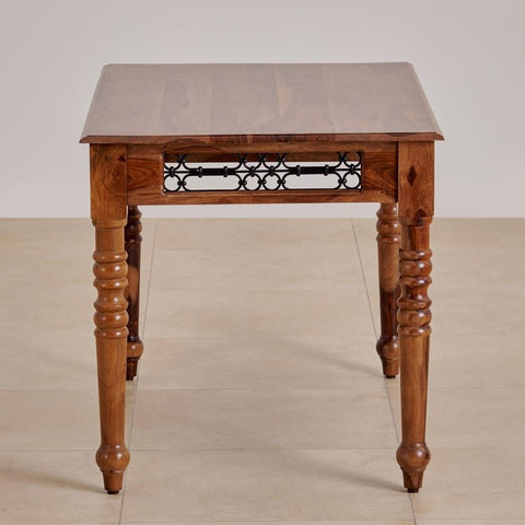 PRITI Wooden 4-Seater Dining Set with Chairs - Brown