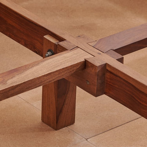 PRITI Wooden Queen Bed with Box Storage - Brown