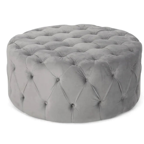 40” Wide Velvet Tufted Round Cocktail Poufs