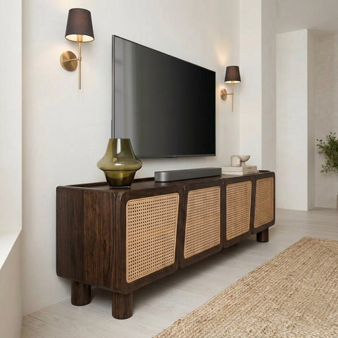 170cm wooden TV cabinet with storage for living room