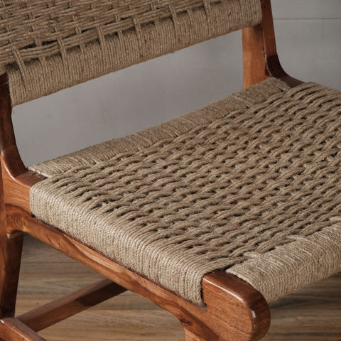 Gothic Solid Wood Chair With Rope (Set of 2)