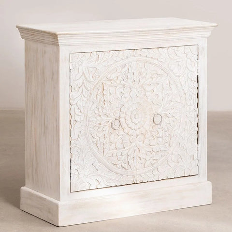 Henna Solid Wood White 2 Door Sideboard