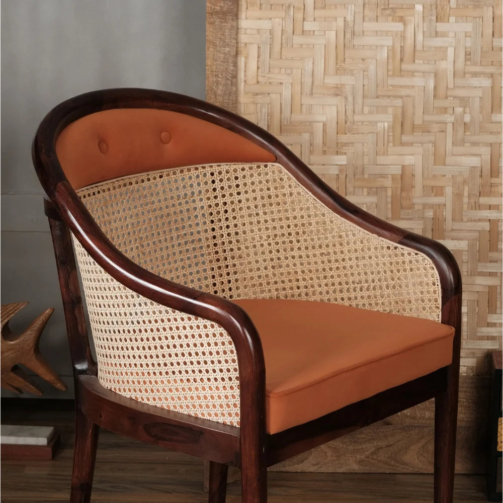 Laviana Royal Orange Solid Wood Chair